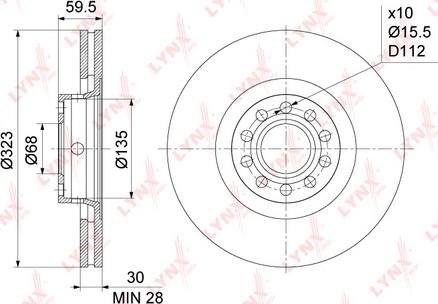 LYNXauto BN-1208 - Тормозной диск autospares.lv