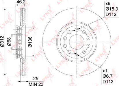 LYNXauto BN-1207 - Тормозной диск autospares.lv