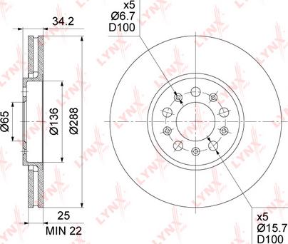 LYNXauto BN-1234 - Тормозной диск autospares.lv