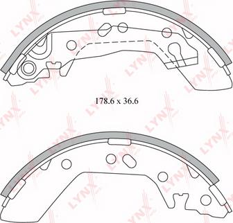 LYNXauto BS-3601 - Комплект тормозных колодок, барабанные autospares.lv