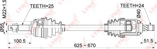 LYNXauto CD-1091 - Приводной вал autospares.lv