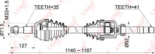 LYNXauto CD-1046 - Приводной вал autospares.lv