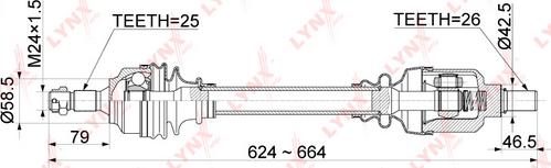 LYNXauto CD-1041 - Приводной вал autospares.lv