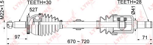 LYNXauto CD-1054A - Приводной вал autospares.lv