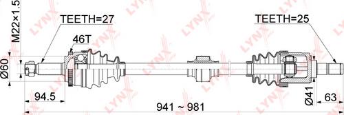 LYNXauto CD-1053A - Приводной вал autospares.lv