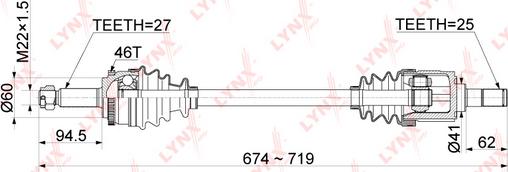 LYNXauto CD-1052A - Приводной вал autospares.lv