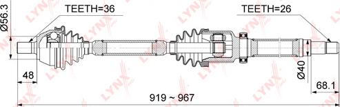 LYNXauto CD-1008 - Приводной вал autospares.lv