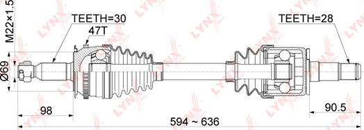 LYNXauto CD-1085A - Приводной вал autospares.lv