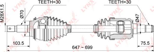 LYNXauto CD-1023 - Приводной вал autospares.lv