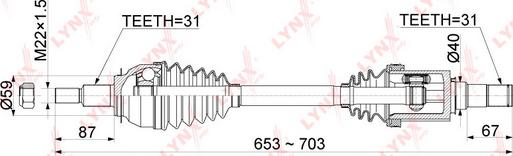 LYNXauto CD-1076 - Приводной вал autospares.lv