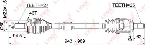 LYNXauto CD-1070A - Приводной вал autospares.lv