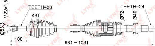 LYNXauto CD-1147A - Приводной вал autospares.lv