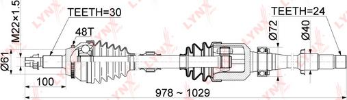 LYNXauto CD-1151A - Приводной вал autospares.lv