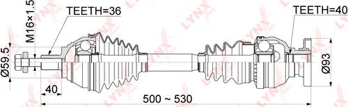 LYNXauto CD-1166 - Приводной вал autospares.lv