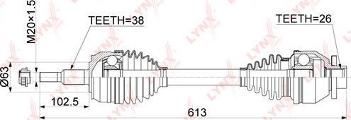 LYNXauto CD-1163 - Приводной вал autospares.lv