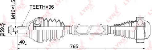 LYNXauto CD-1139 - Приводной вал autospares.lv