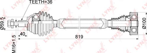 LYNXauto CD-1136 - Приводной вал autospares.lv