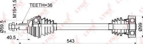 LYNXauto CD-1130 - Приводной вал autospares.lv