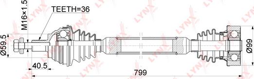 LYNXauto CD-1131 - Приводной вал autospares.lv