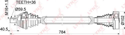 LYNXauto CD-1133 - Приводной вал autospares.lv