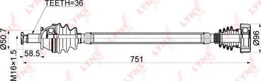 LYNXauto CD-1129 - Приводной вал autospares.lv