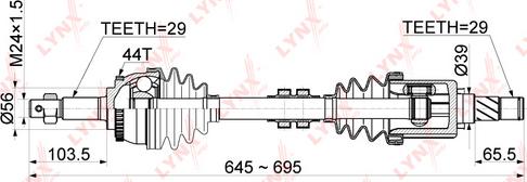 LYNXauto CD-1120A - Приводной вал autospares.lv