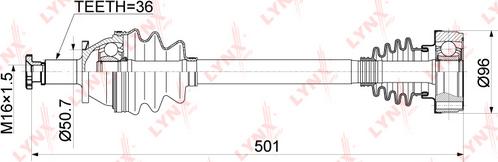 LYNXauto CD-1128 - Приводной вал autospares.lv