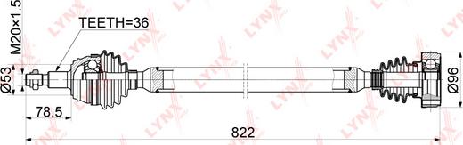 LYNXauto CD-1220 - Приводной вал autospares.lv