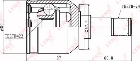 LYNXauto CI-4602 - Шарнирный комплект, ШРУС, приводной вал autospares.lv