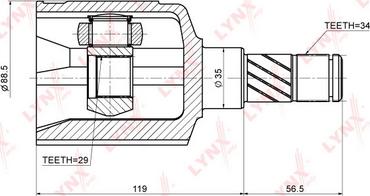 LYNXauto CI-1806 - Шарнирный комплект, ШРУС, приводной вал autospares.lv