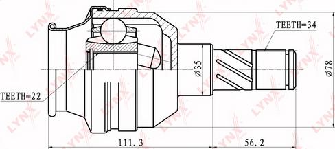 LYNXauto CI-1810 - Шарнирный комплект, ШРУС, приводной вал autospares.lv