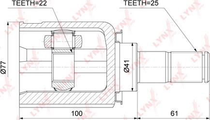 LYNXauto CI-3743 - Шарнирный комплект, ШРУС, приводной вал autospares.lv