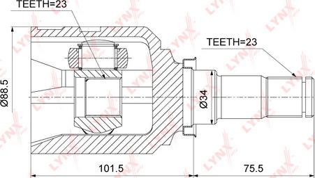 LYNXauto CI-3719 - Шарнирный комплект, ШРУС, приводной вал autospares.lv