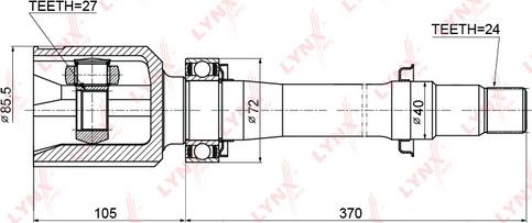 LYNXauto CI-3716 - Шарнирный комплект, ШРУС, приводной вал autospares.lv