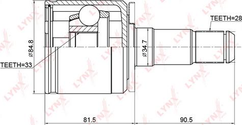 LYNXauto CI-3710 - Шарнирный комплект, ШРУС, приводной вал autospares.lv