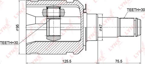 LYNXauto CI-3721 - Шарнирный комплект, ШРУС, приводной вал autospares.lv