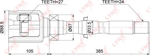 LYNXauto CI-3728 - Шарнирный комплект, ШРУС, приводной вал autospares.lv