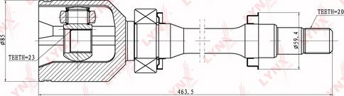 LYNXauto CI-7500 - Шарнирный комплект, ШРУС, приводной вал autospares.lv