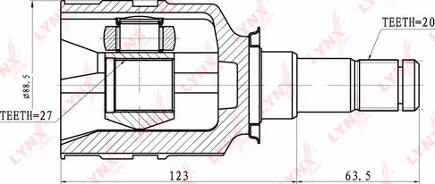 LYNXauto CI-7501 - Шарнирный комплект, ШРУС, приводной вал autospares.lv