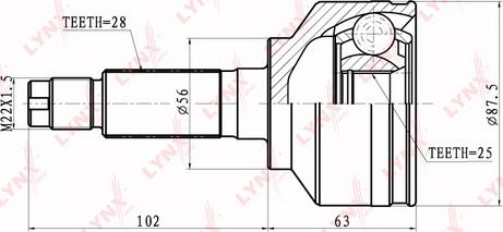 LYNXauto CO-4408 - Шарнирный комплект, ШРУС, приводной вал autospares.lv