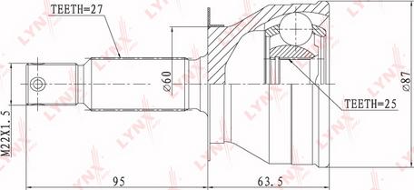 LYNXauto CO-4407 - Шарнирный комплект, ШРУС, приводной вал autospares.lv