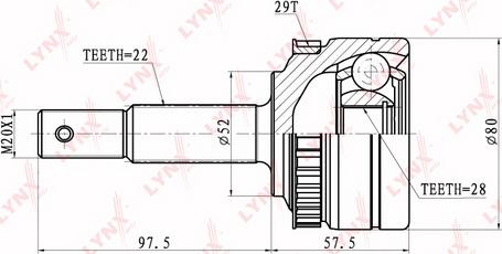 LYNXauto CO-5918 - Шарнирный комплект, ШРУС, приводной вал autospares.lv