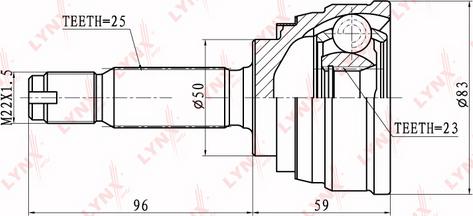 LYNXauto CO-5502 - Шарнирный комплект, ШРУС, приводной вал autospares.lv