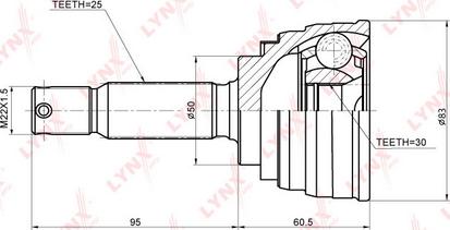 LYNXauto CO-5519 - Шарнирный комплект, ШРУС, приводной вал autospares.lv