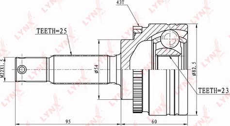 LYNXauto CO-5515A - Шарнирный комплект, ШРУС, приводной вал autospares.lv