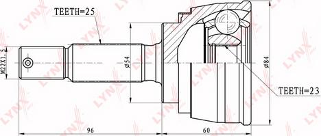 LYNXauto CO-5510 - Шарнирный комплект, ШРУС, приводной вал autospares.lv