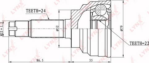 LYNXauto CO-5108 - Шарнирный комплект, ШРУС, приводной вал autospares.lv