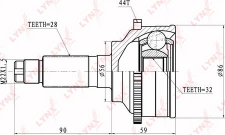 LYNXauto CO-5103A - Шарнирный комплект, ШРУС, приводной вал autospares.lv