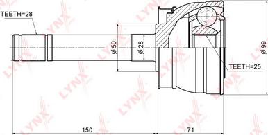 LYNXauto CO-5791 - Шарнирный комплект, ШРУС, приводной вал autospares.lv