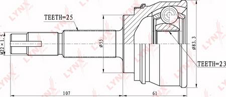 LYNXauto CO-5703 - Шарнирный комплект, ШРУС, приводной вал autospares.lv